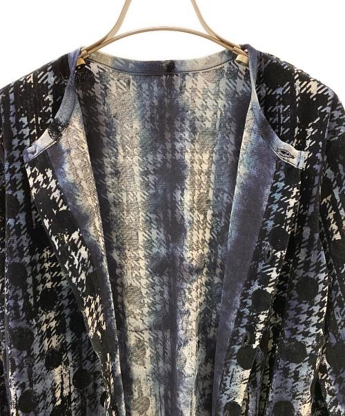 Y's（ワイズ）Y's (ワイズ) HOUNDTOOTH DOTS TULLE ROUND NECK LONG SLEEVE CARDIGAN ネイビー サイズ:2の古着・服飾アイテム