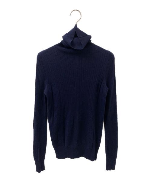 DRAWER（ドゥロワー）DRAWER (ドゥロワー) 18G カシミヤシルクリブタートルニット ネイビー サイズ:2の古着・服飾アイテム