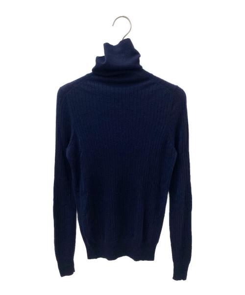 DRAWER（ドゥロワー）DRAWER (ドゥロワー) 18G カシミヤシルクリブタートルニット ネイビー サイズ:2の古着・服飾アイテム