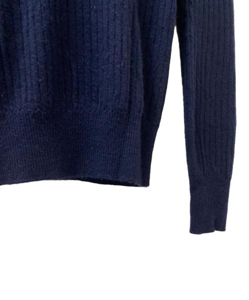 DRAWER（ドゥロワー）DRAWER (ドゥロワー) 18G カシミヤシルクリブタートルニット ネイビー サイズ:2の古着・服飾アイテム