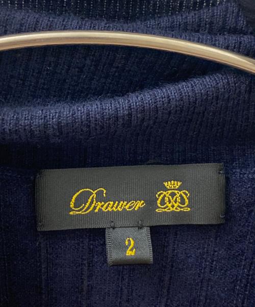 DRAWER（ドゥロワー）DRAWER (ドゥロワー) 18G カシミヤシルクリブタートルニット ネイビー サイズ:2の古着・服飾アイテム