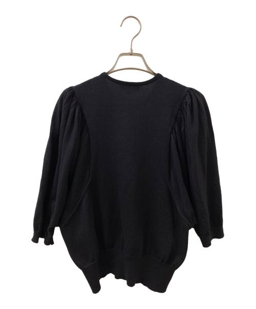 DRAWER（ドゥロワー）DRAWER (ドゥロワー) ギャザースリーブプルオーバーニット ブラック サイズ:1の古着・服飾アイテム