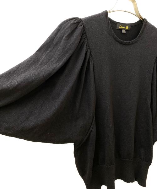 DRAWER（ドゥロワー）DRAWER (ドゥロワー) ギャザースリーブプルオーバーニット ブラック サイズ:1の古着・服飾アイテム