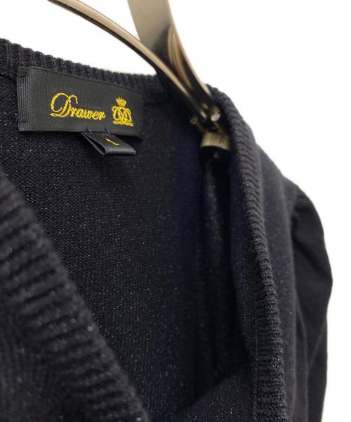 DRAWER（ドゥロワー）DRAWER (ドゥロワー) ギャザースリーブプルオーバーニット ブラック サイズ:1の古着・服飾アイテム