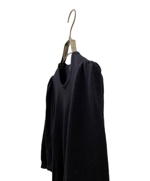 DRAWER（ドゥロワー）DRAWER (ドゥロワー) ギャザースリーブプルオーバーニット ブラック サイズ:1の古着・服飾アイテム