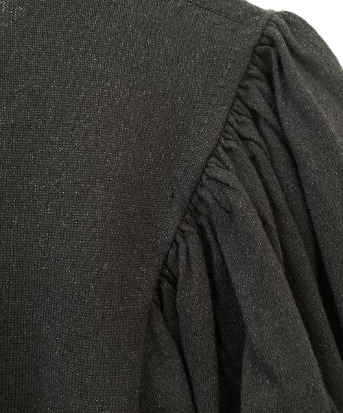 DRAWER（ドゥロワー）DRAWER (ドゥロワー) ギャザースリーブプルオーバーニット ブラック サイズ:1の古着・服飾アイテム