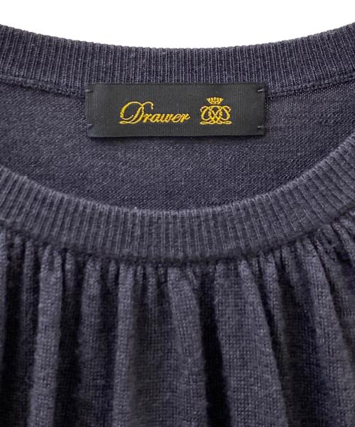 DRAWER（ドゥロワー）DRAWER (ドゥロワー) 18Gキャザークルーネックニット グレー サイズ:Freeの古着・服飾アイテム