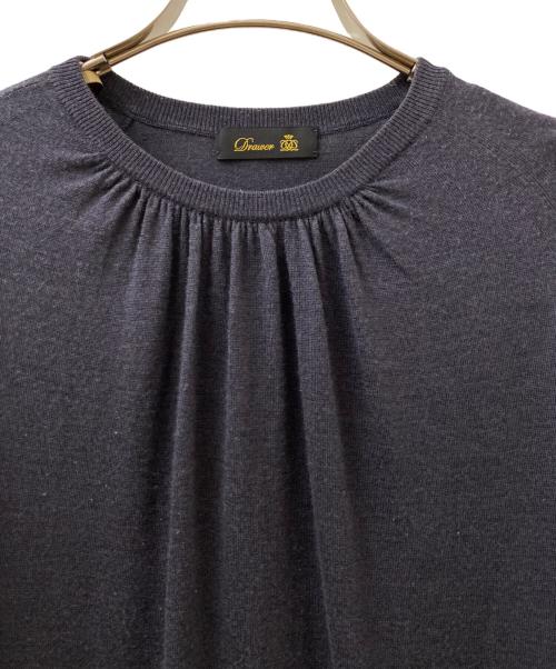 DRAWER（ドゥロワー）DRAWER (ドゥロワー) 18Gキャザークルーネックニット グレー サイズ:Freeの古着・服飾アイテム
