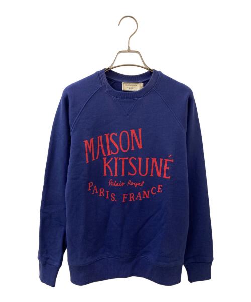 maison kitsune（アシッドメゾンキツネ）maison kitsune (メゾンキツネ) ロゴスウェット ブルー サイズ:XXSの古着・服飾アイテム