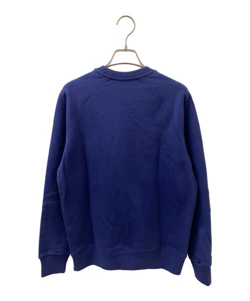 maison kitsune（アシッドメゾンキツネ）maison kitsune (メゾンキツネ) ロゴスウェット ブルー サイズ:XXSの古着・服飾アイテム