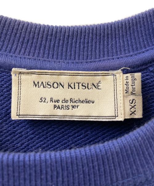 maison kitsune（アシッドメゾンキツネ）maison kitsune (メゾンキツネ) ロゴスウェット ブルー サイズ:XXSの古着・服飾アイテム