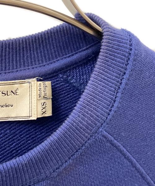 maison kitsune（アシッドメゾンキツネ）maison kitsune (メゾンキツネ) ロゴスウェット ブルー サイズ:XXSの古着・服飾アイテム