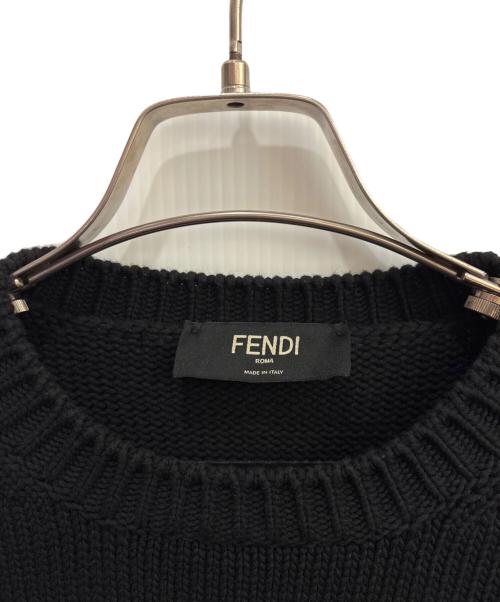 FENDI（フェンディ）FENDI (フェンディ) クルーネックニットセーター ブラック サイズ:48の古着・服飾アイテム