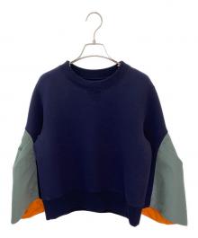 sacai（サカイ）の古着「Nylon Twill x Sponge Sweat Pullover」｜ネイビー