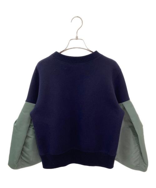 sacai（サカイ）sacai (サカイ) Nylon Twill x Sponge Sweat Pullover ネイビー サイズ:1の古着・服飾アイテム