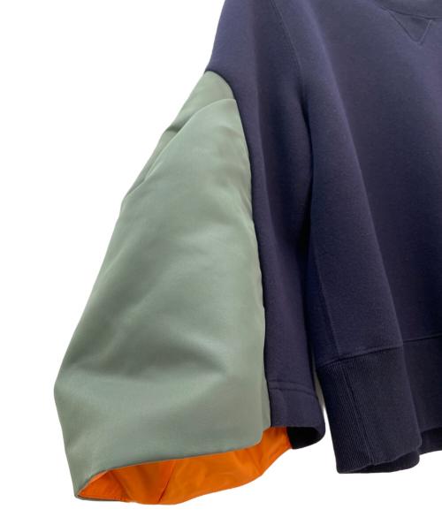 sacai（サカイ）sacai (サカイ) Nylon Twill x Sponge Sweat Pullover ネイビー サイズ:1の古着・服飾アイテム