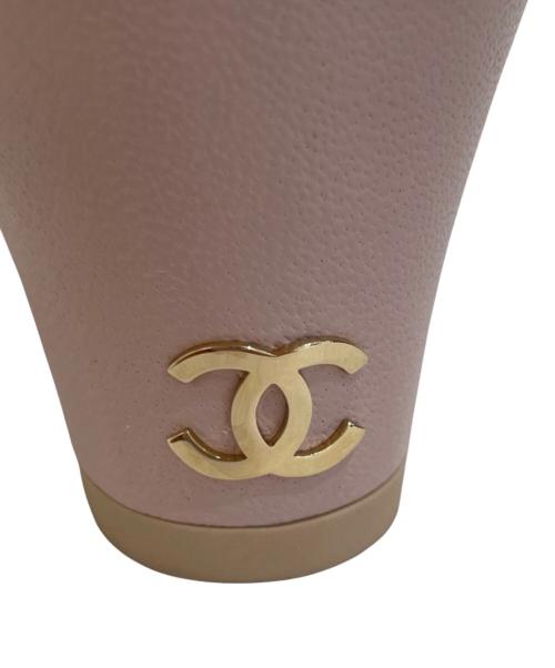 CHANEL（シャネル）CHANEL (シャネル) ココマーク リボンヒールサンダル ピンク サイズ:38の古着・服飾アイテム