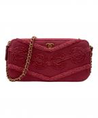 CHANELシャネル）の古着「COCOコットンデニムチェーンウォレット」｜ピンク
