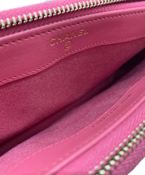 CHANEL（シャネル）CHANEL (シャネル) COCOコットンデニムチェーンウォレット ピンクの古着・服飾アイテム
