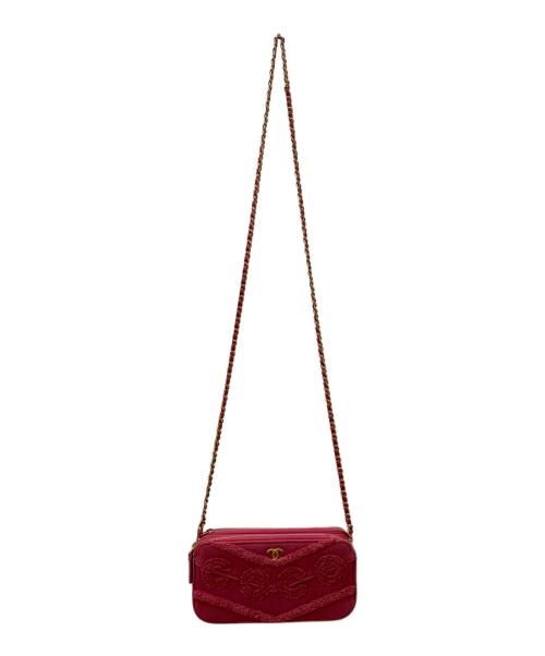 CHANEL（シャネル）CHANEL (シャネル) COCOコットンデニムチェーンウォレット ピンクの古着・服飾アイテム