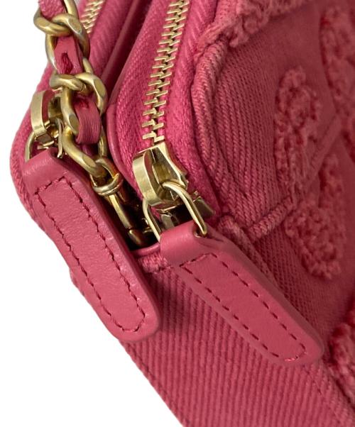 CHANEL（シャネル）CHANEL (シャネル) COCOコットンデニムチェーンウォレット ピンクの古着・服飾アイテム