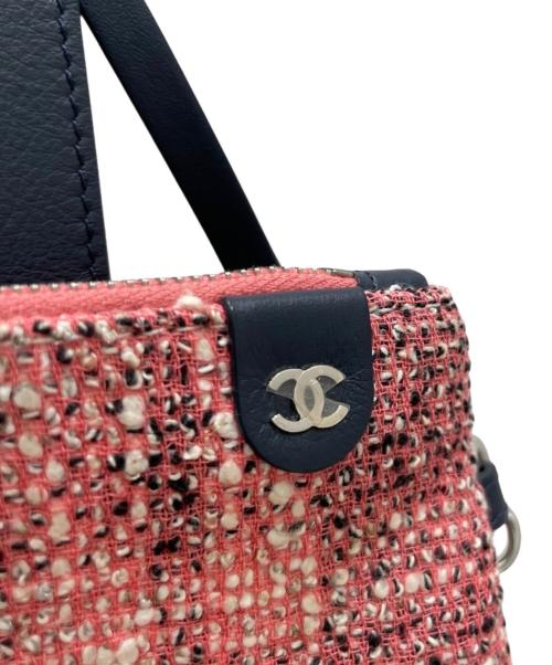 CHANEL（シャネル）CHANEL (シャネル) パンチング ココマークチェーンショルダーバッグ ネイビー×ピンクの古着・服飾アイテム