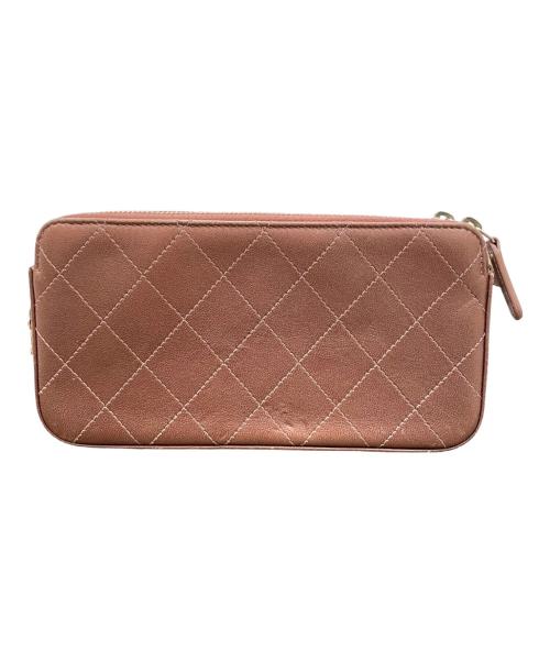 CHANEL（シャネル）CHANEL (シャネル) マトラッセチェーンウォレット ピンクブラウンの古着・服飾アイテム