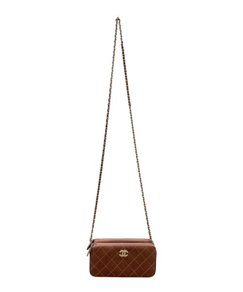 CHANEL（シャネル）CHANEL (シャネル) マトラッセチェーンウォレット ピンクブラウンの古着・服飾アイテム