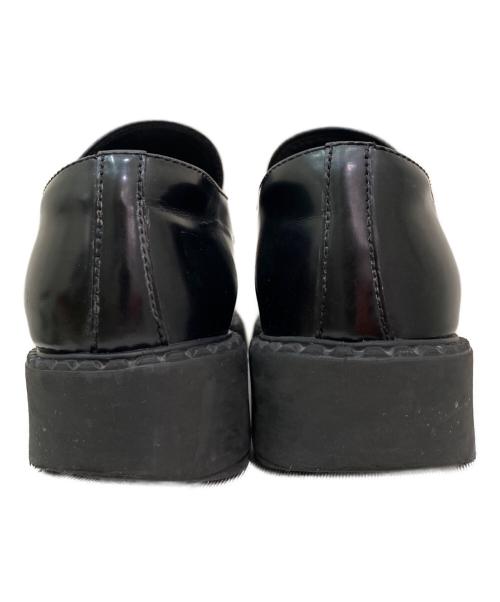 PRADA（プラダ）PRADA (プラダ) チョコレート ブラッシュドレザー ローファー ブラック サイズ:SIZE 37 1/2の古着・服飾アイテム