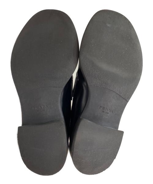 PRADA（プラダ）PRADA (プラダ) チョコレート ブラッシュドレザー ローファー ブラック サイズ:SIZE 37 1/2の古着・服飾アイテム