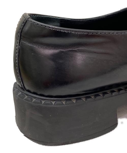 PRADA（プラダ）PRADA (プラダ) チョコレート ブラッシュドレザー ローファー ブラック サイズ:SIZE 37 1/2の古着・服飾アイテム
