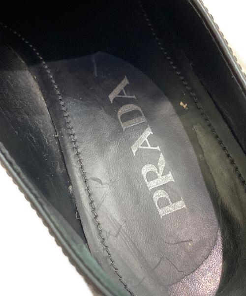 PRADA（プラダ）PRADA (プラダ) チョコレート ブラッシュドレザー ローファー ブラック サイズ:SIZE 37 1/2の古着・服飾アイテム