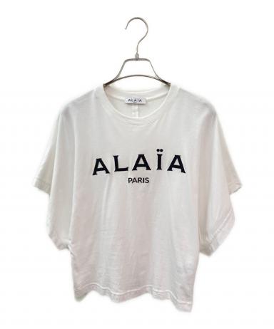 美品 ALAIA アライア 半袖ロゴプリントTシャツ ホワイト 白 38 M 中古・古着通販】ALAIA (アライア) ロゴTシャツ ホワイト サイズ:38