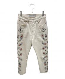 GOLDEN GOOSE（ゴールデングース）の古着「ビジュー付きデニムパンツ」｜アイボリー