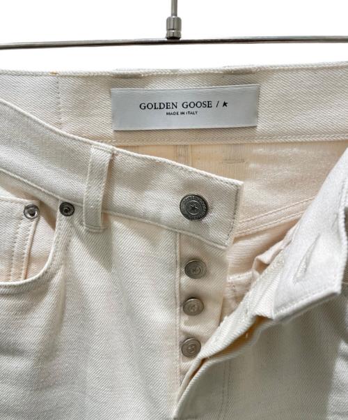 GOLDEN GOOSE（ゴールデングース）GOLDEN GOOSE (ゴールデングース) ビジュー付きデニムパンツ アイボリー サイズ:27の古着・服飾アイテム