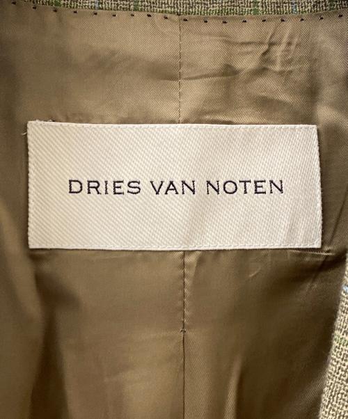 DRIES VAN NOTEN（ドリスヴァンノッテン）DRIES VAN NOTEN (ドリスヴァンノッテン) Blur チェック ジャケット カーキ サイズ:Sの古着・服飾アイテム
