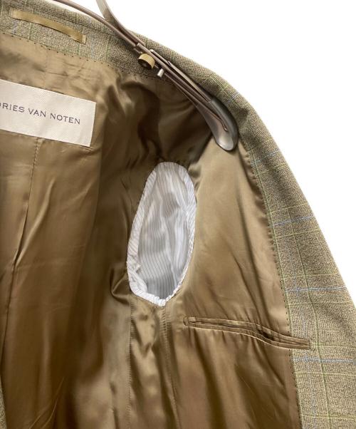 DRIES VAN NOTEN（ドリスヴァンノッテン）DRIES VAN NOTEN (ドリスヴァンノッテン) Blur チェック ジャケット カーキ サイズ:Sの古着・服飾アイテム