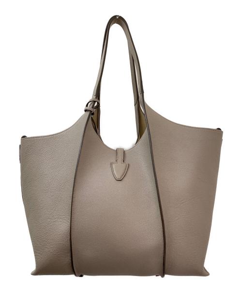 TOD'S（トッズ）TOD'S (トッズ) Tタイムレス　レザー　ショッピングバッグ ベージュの古着・服飾アイテム