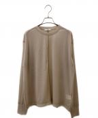CLANEクラネ）の古着「LINE SHEER L/S TOPS ラインシアーロングスリーブトップス」｜ベージュ