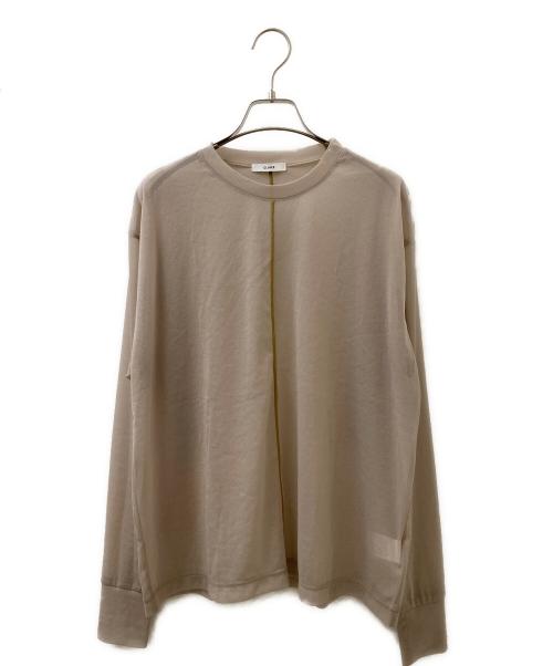 CLANE（クラネ）CLANE (クラネ) LINE SHEER L/S TOPS ラインシアーロングスリーブトップス ベージュ サイズ:Freeの古着・服飾アイテム