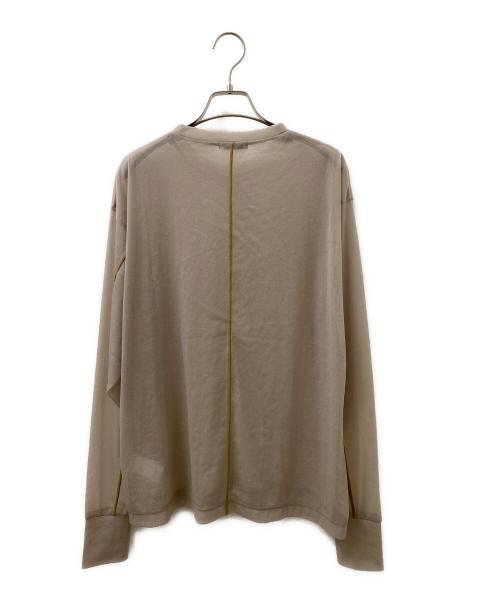 CLANE（クラネ）CLANE (クラネ) LINE SHEER L/S TOPS ラインシアーロングスリーブトップス ベージュ サイズ:Freeの古着・服飾アイテム