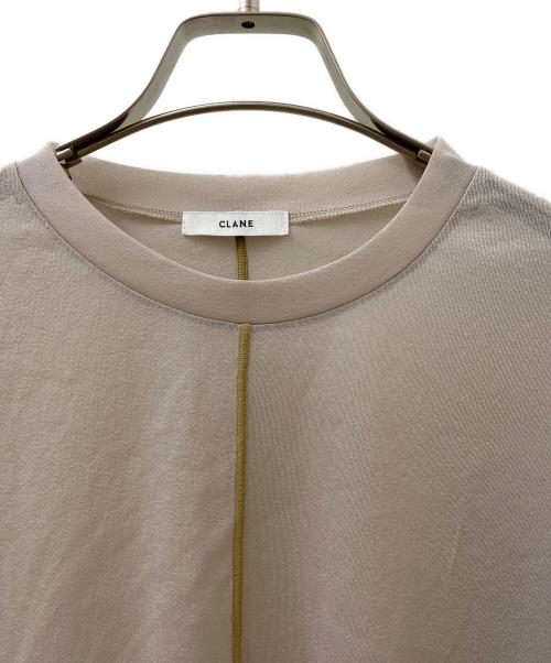 CLANE（クラネ）CLANE (クラネ) LINE SHEER L/S TOPS ラインシアーロングスリーブトップス ベージュ サイズ:Freeの古着・服飾アイテム