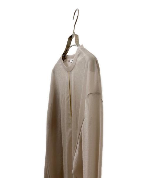 CLANE（クラネ）CLANE (クラネ) LINE SHEER L/S TOPS ラインシアーロングスリーブトップス ベージュ サイズ:Freeの古着・服飾アイテム