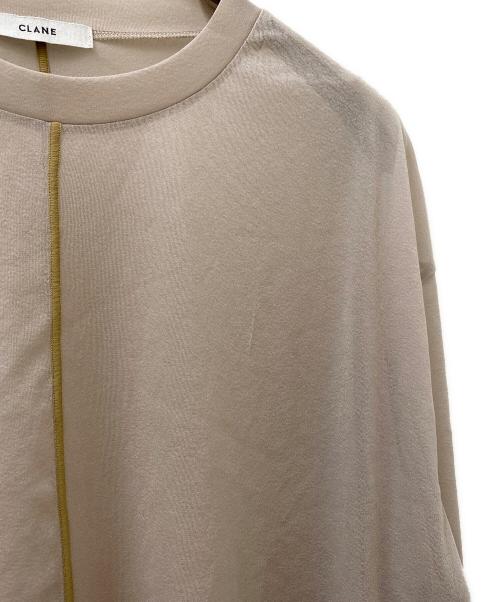 CLANE（クラネ）CLANE (クラネ) LINE SHEER L/S TOPS ラインシアーロングスリーブトップス ベージュ サイズ:Freeの古着・服飾アイテム
