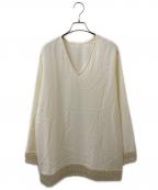 CLANEクラネ）の古着「W FACE FRINGE TOPS - ダブルフェイスフリンジトップス」｜ホワイト