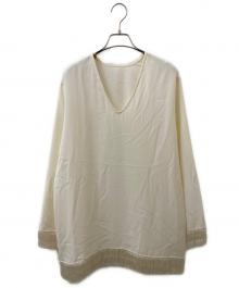 CLANE（クラネ）の古着「W FACE FRINGE TOPS - ダブルフェイスフリンジトップス」｜ホワイト