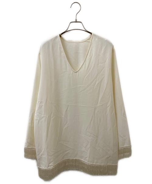 CLANE（クラネ）CLANE (クラネ) W FACE FRINGE TOPS - ダブルフェイスフリンジトップス ホワイト サイズ:2の古着・服飾アイテム