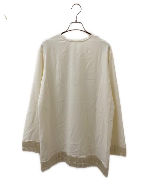 CLANE（クラネ）CLANE (クラネ) W FACE FRINGE TOPS - ダブルフェイスフリンジトップス ホワイト サイズ:2の古着・服飾アイテム