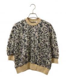 CLANE（クラネ）の古着「FLORET EMBROIDERY COMPACT TOPS - フラワー刺繍コンパクトカットソー」｜ベージュ