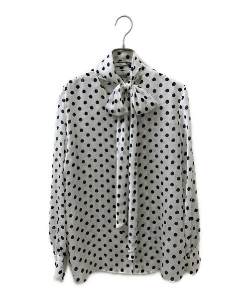 theory luxe（セオリーリュクス）theory luxe (セオリーリュクス) ドットプリントボウタイブラウス ホワイト サイズ:38の古着・服飾アイテム